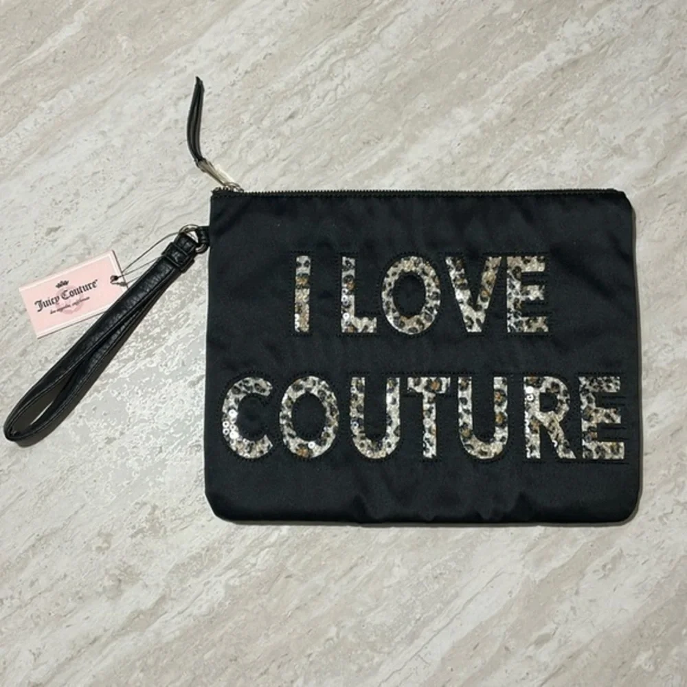 NWT Juicy Couture I LOVE COUTURE Large Wristlet Clutch
